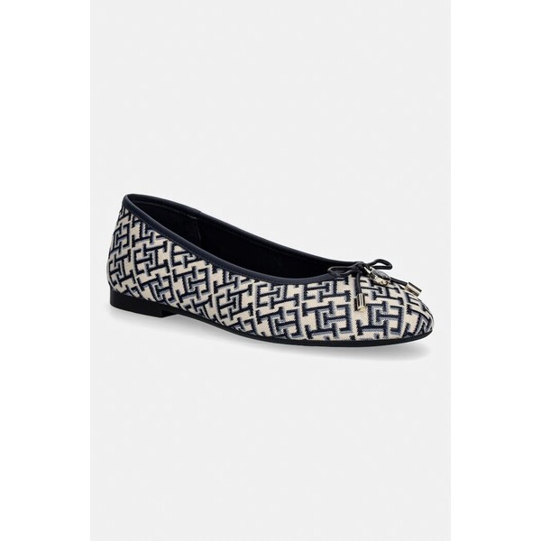 Tommy Hilfiger baleriny TH CHARM JACQUARD BALLERINA  granatowe FW0FW09504