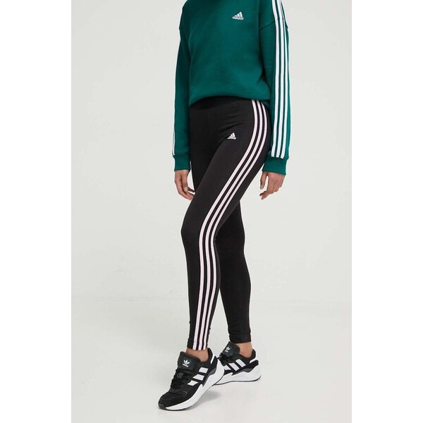 adidas legginsy  damskie kolor czarny z aplikacją HT4843