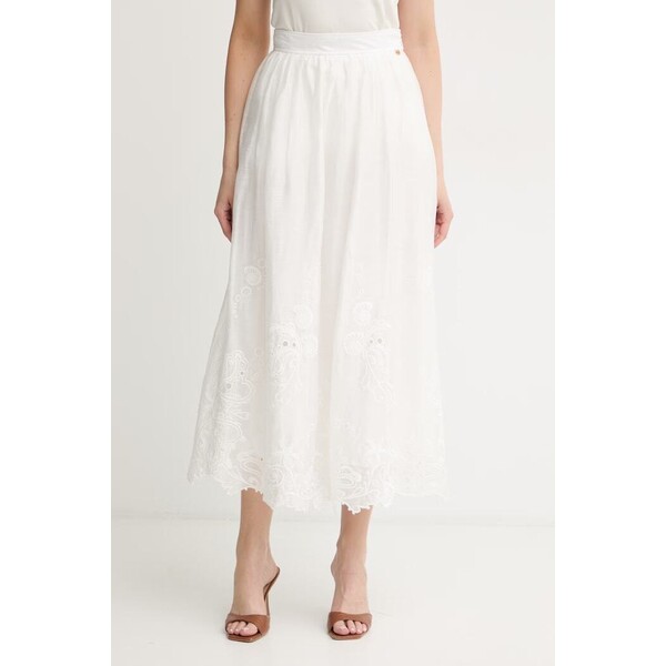 Marciano by Guess spódnica z dodatkiem lnu S - GRACIE  beżowa G6GD27 W2869 G6GD27.W2869