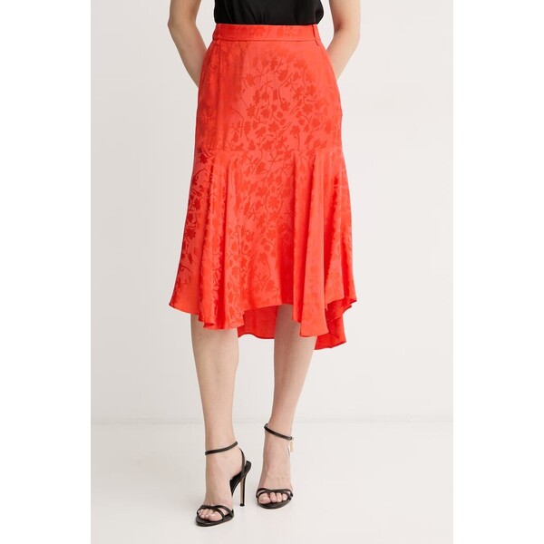 Pinko spódnica z wiskozy  pomarańczowa w kwiaty 106810 A3AN 106810.A3AN