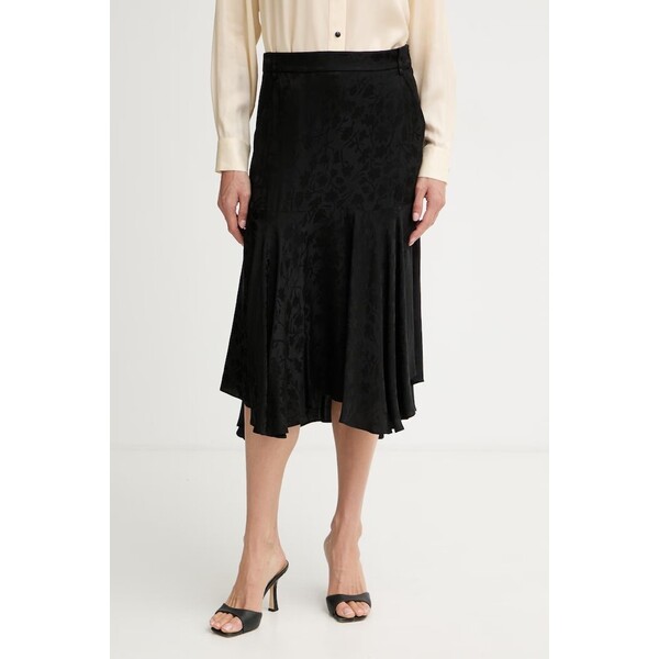 Pinko spódnica z wiskozy  czarna w kwiaty 106810 A3AN 106810.A3AN