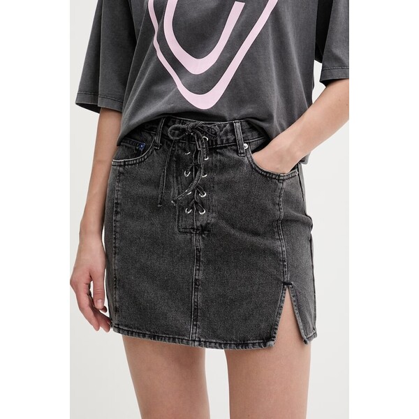 Karl Lagerfeld Jeans spódnica jeansowa  szara gładka B2W12021