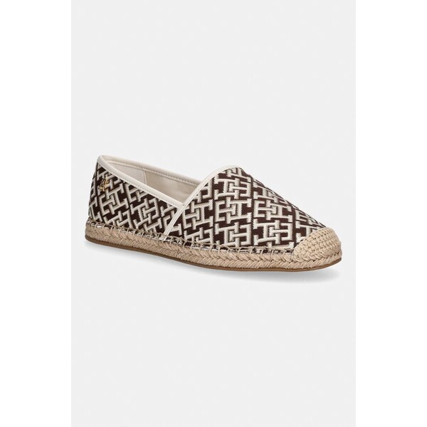 Tommy Hilfiger espadryle damskie TH MONOGRAM JACQUARD ESPADRILLE  brązowe FW0FW09501