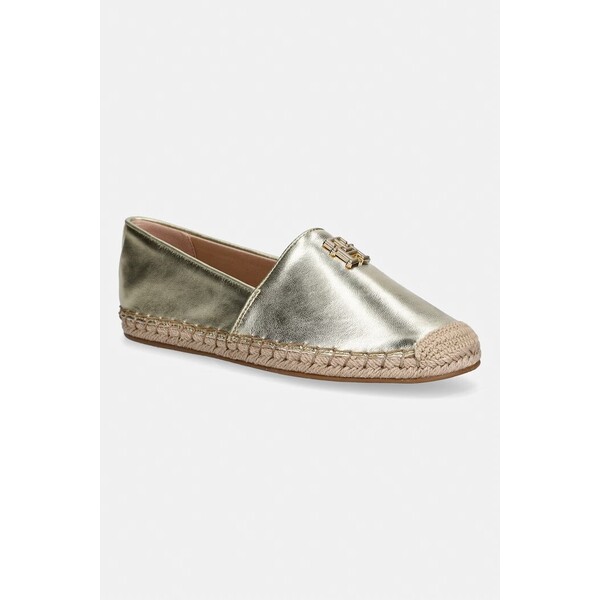 Tommy Hilfiger espadryle damskie skórzane TH LOGO GOLD ESPADRILLE  złote FW0FW09473