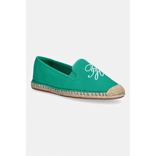Tommy Hilfiger espadryle damskie TH SCRIPT SUMMER ESPADRILLE  zielone FW0FW09240
