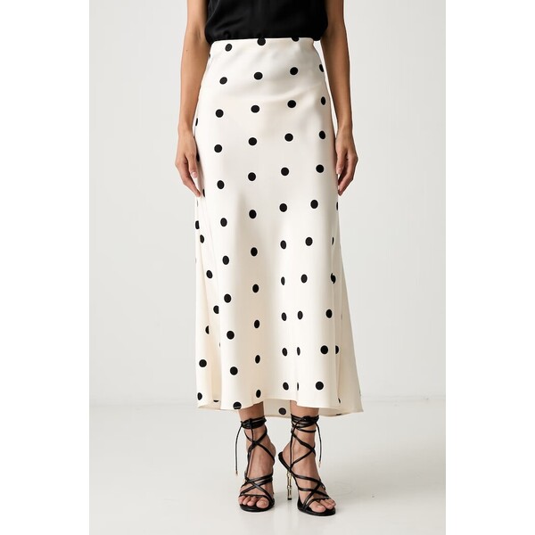 Bardot spódnica PHOEBE  beżowa w groszki 60536SB