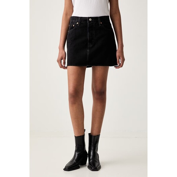 Levi's spódnica jeansowa  czarna gładka A4694