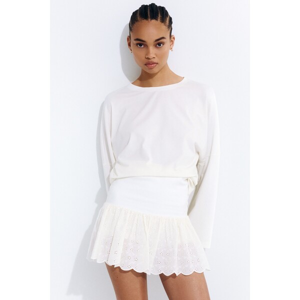 H&M Spódnico-szorty mini z haftem angielskim 1338144