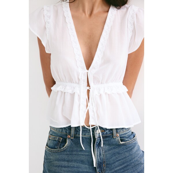H&M Bluzka z falbankami 1360276