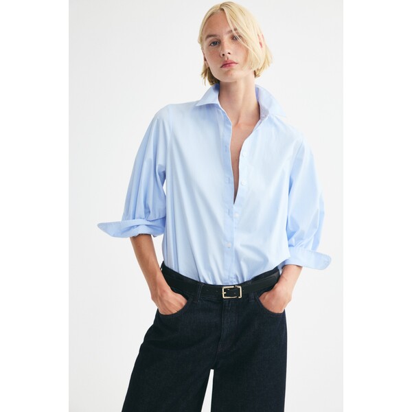 H&M Bawełniana koszula z baloniastym rękawem 1360820