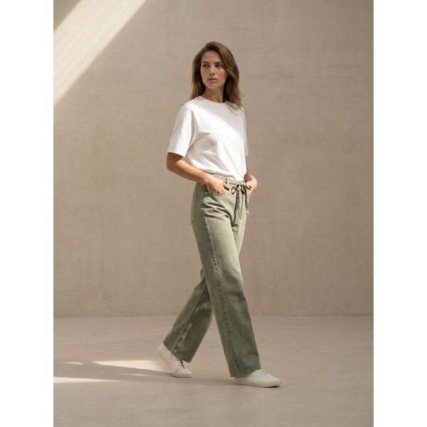 Sinsay Jeansy straight wide leg z wysokim stanem 002JS-81J