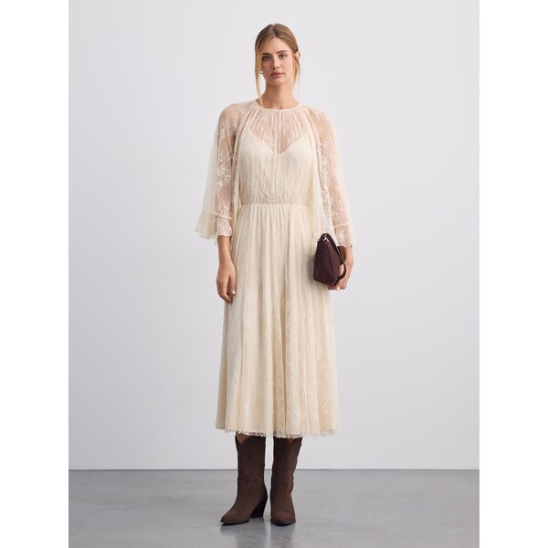 Mohito Sukienka midi w stylu boho z koronki 079KU-01X