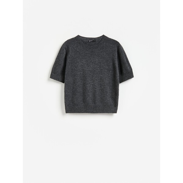 Reserved Wełniany sweter z krótkim rękawem 165JA-90M