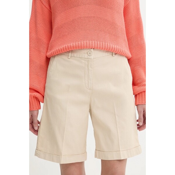 United Colors of Benetton bermudy damskie  beżowe regular waist 4CDRD901W
