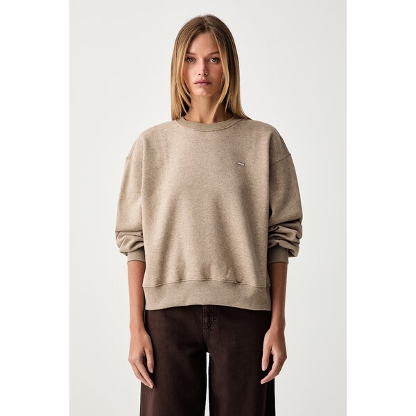 Levi's bluza damska z bawełną EVERYDAY CREW  brązowa 0082J-0007 0082J.0007