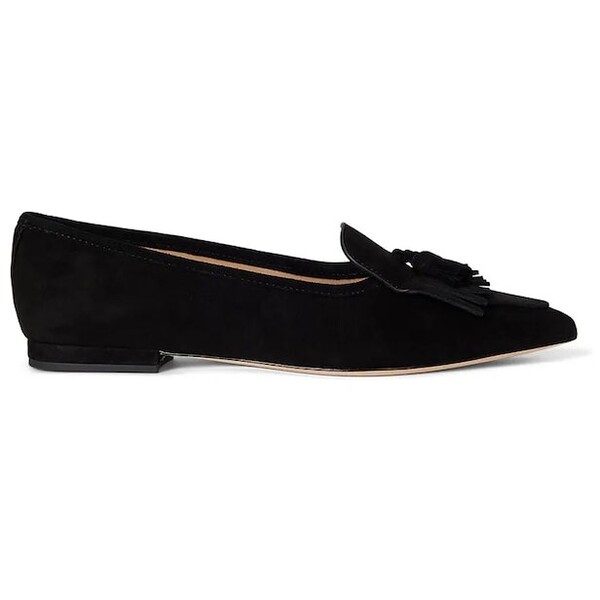 Lauren Ralph Lauren baleriny zamszowe Londyn Klt  kolor czarny 802P04175001 802P04175001.001
