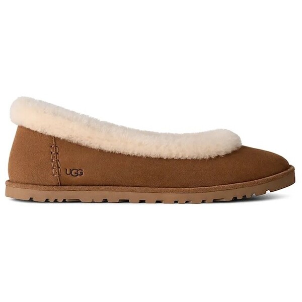 UGG baleriny zamszowe Zora Ballet Flat  kolor brązowy 1178111.CHE