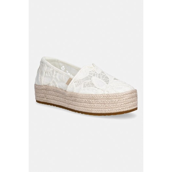 Toms espadryle na platformie damskie VALENCIA  białe 10023045