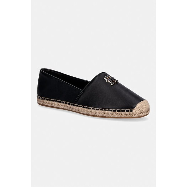 Tommy Hilfiger espadryle damskie TH LOGO LEATHER ESPADRILLE  czarne FW0FW09246