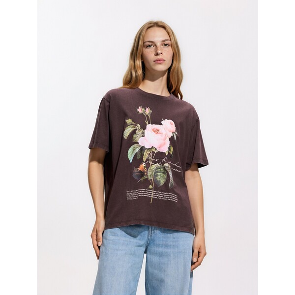 Reserved Bawełniany t-shirt z nadrukiem 166KF-89X
