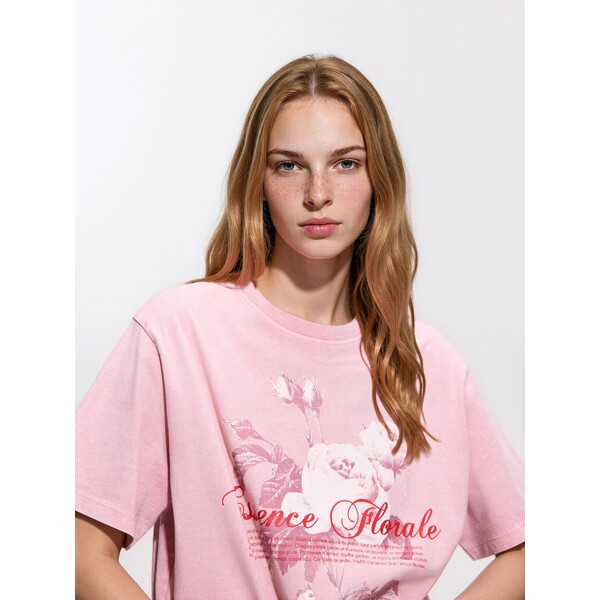 Reserved Bawełniany t-shirt z nadrukiem 166KF-03X