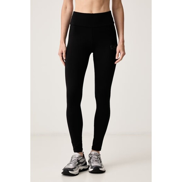 EA7 Emporio Armani legginsy damskie z bawełną  czarne high waist AF12484.7W001374