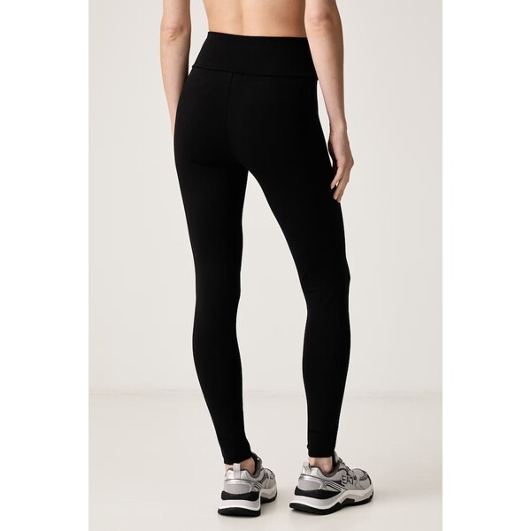 EA7 Emporio Armani legginsy damskie z bawełną  czarne high waist AF12484.7W001374