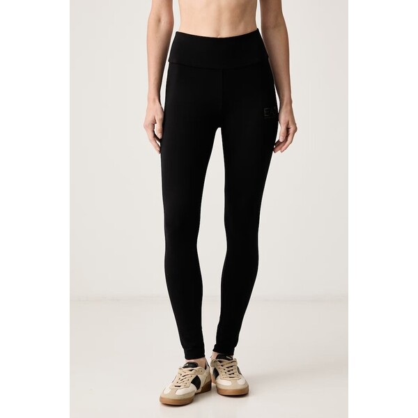 EA7 Emporio Armani legginsy damskie z bawełną  czarne high waist AF12484.7W001374