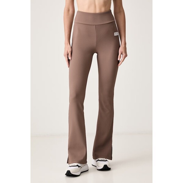 EA7 Emporio Armani legginsy sportowe damskie  brązowe high waist AF15721.7W001338