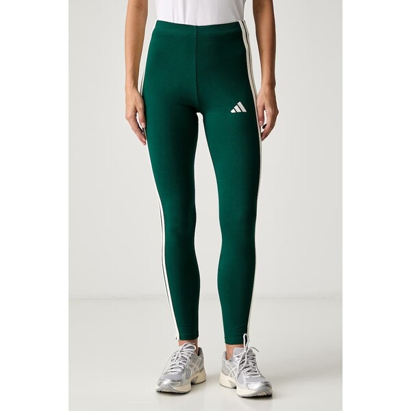 adidas legginsy damskie z bawełną Essentials  zielone high waist KZ2074