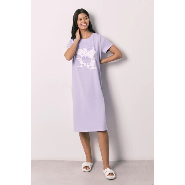 women'secret koszula nocna damska bawełniana  fioletowa 4443623