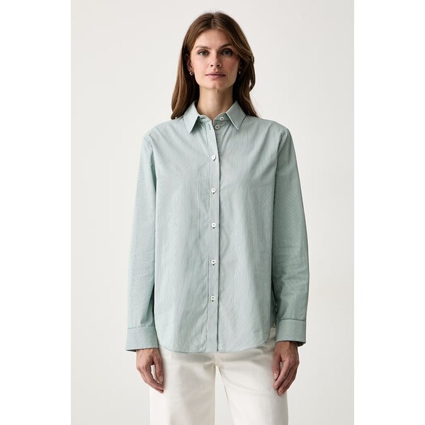MM by Max Mara koszula damska bawełniana MMLDANZA  zielona w prążki 2626116067600