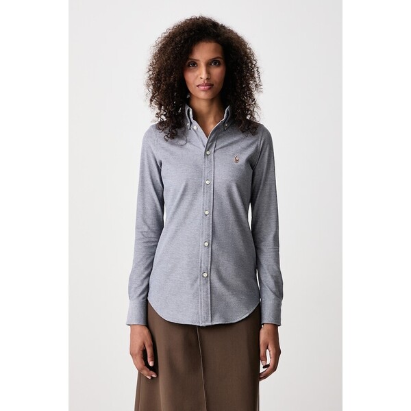 Polo Ralph Lauren koszula oxford damska bawełniana  granatowa gładka 211924258