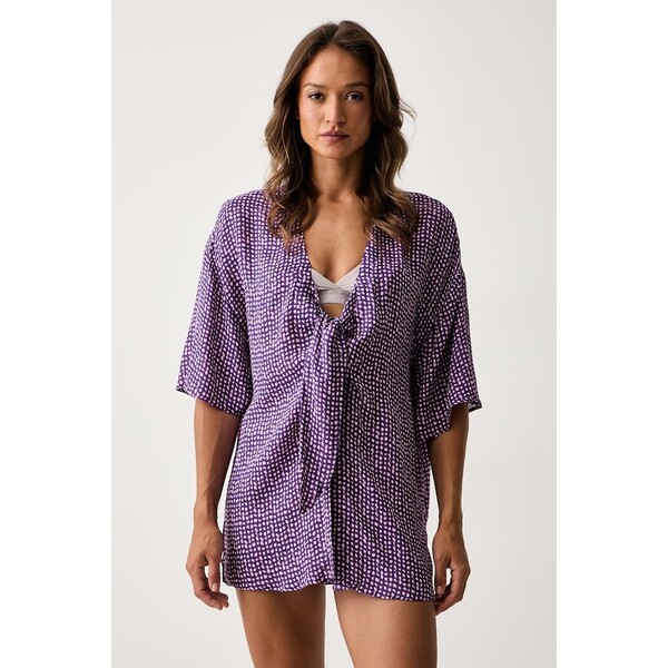 women'secret narzutka plażowa damska  brązowa 5544259