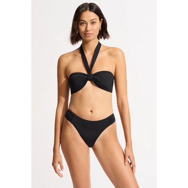 Seafolly figi kąpielowe damskie Ruched Side  czarne 40726-942 40726.942