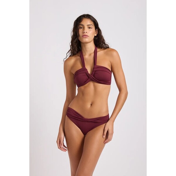 Seafolly figi kąpielowe damskie Twist  bordowe 44320-942 44320.942
