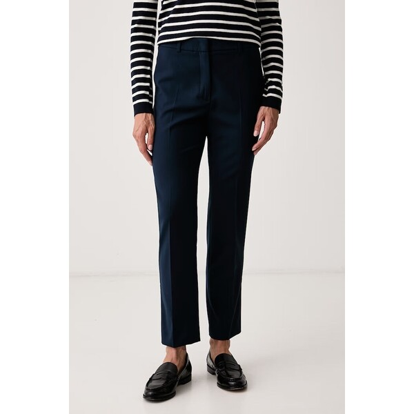 Weekend Max Mara spodnie damskie wełniane WKDCANON  granatowe regular waist 2625136141600