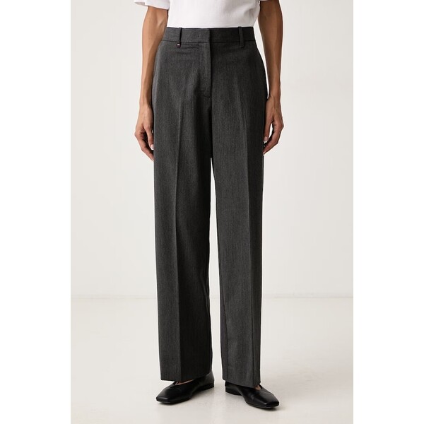 Tommy Hilfiger spodnie straight damskie  szare high waist WW0WW51899