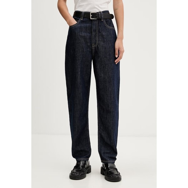 Tommy Jeans jeansy mom fit damskie  granatowe DW0DW23459
