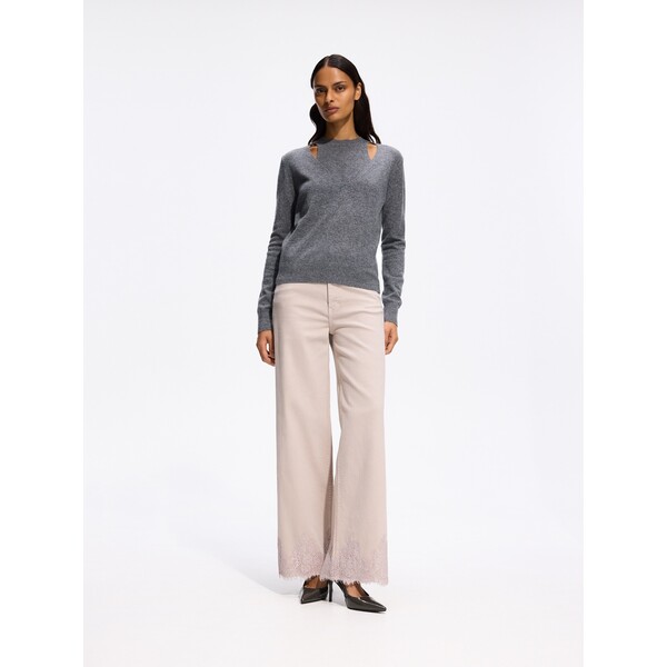 Reserved Jeansy straight z haftem 839EV-08X