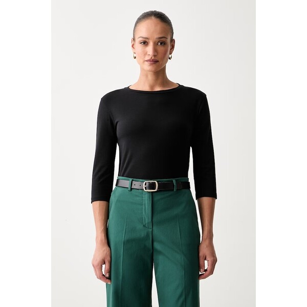 Weekend Max Mara longsleeve damski bawełniany z elastanem WKDMULTIA  czarny 2625946021600