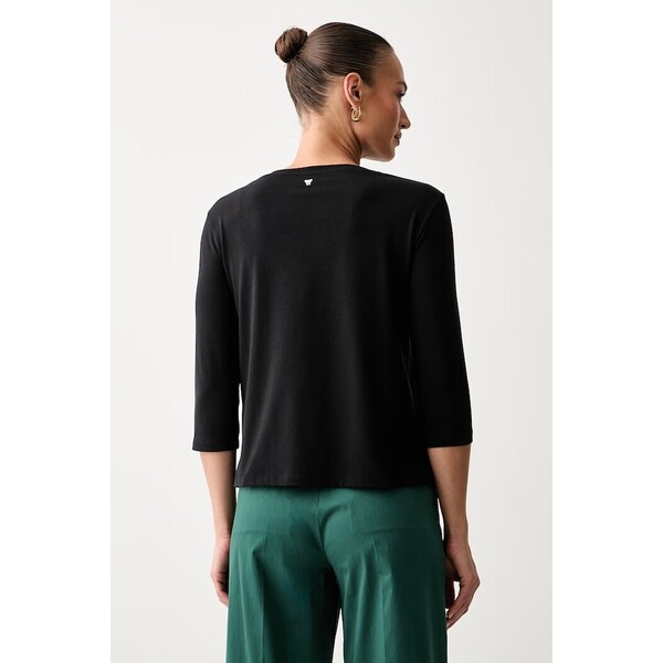 Weekend Max Mara longsleeve damski bawełniany z elastanem WKDMULTIA  czarny 2625946021600