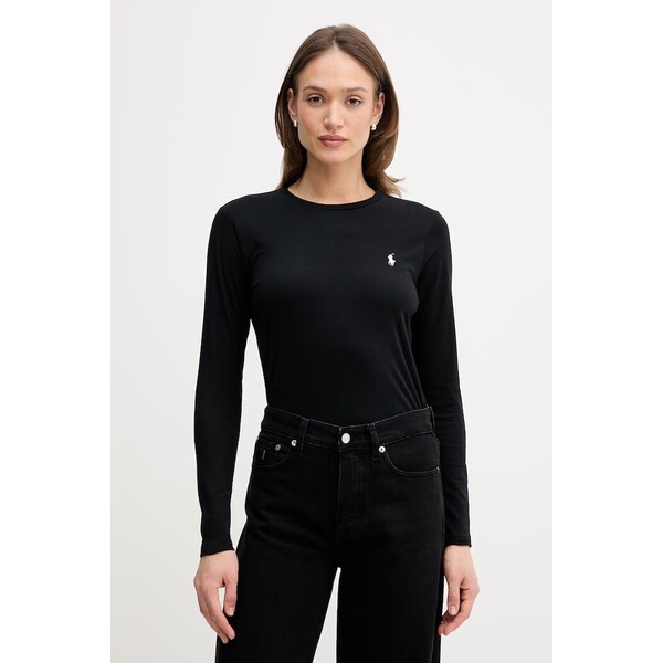 Polo Ralph Lauren longsleeve damski bawełniany  czarny 211B14604