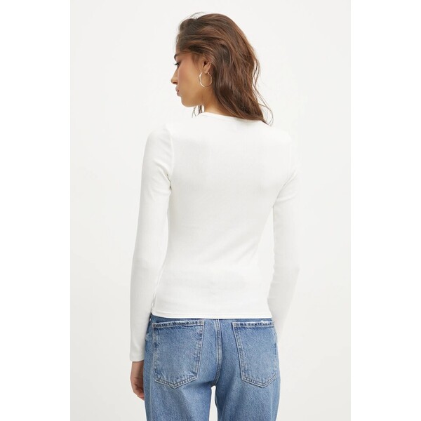 Tommy Jeans longsleeve damski bawełniany z elastanem  biały DW0DW17387