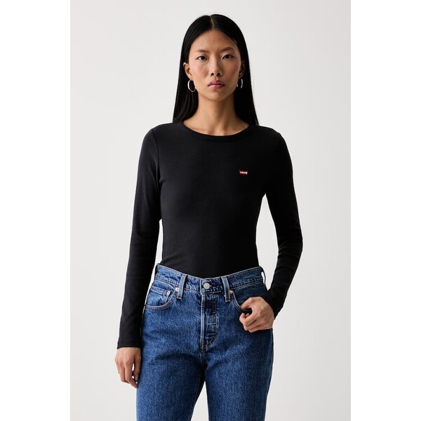 Levi's longsleeve damski bawełniany z elastanem HAYES LS  czarny 001J4