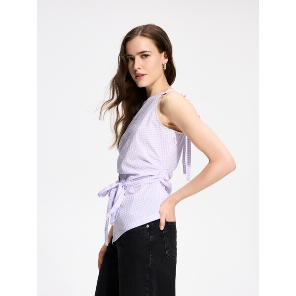 Reserved Asymetryczny top w kratę 443KH-04X