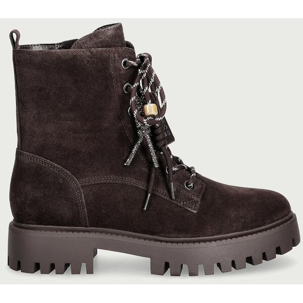 Guess workery na platformie damskie zamszowe FIZZLE  brązowe FLFFIZ SUE10 FLFFIZ.SUE10.BROWN