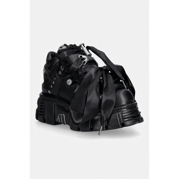 New Rock CRUST NEGRO, TOWER buty damskie skórzane  czarne na platformie M-106MXL-C2 M.106MXL.C2