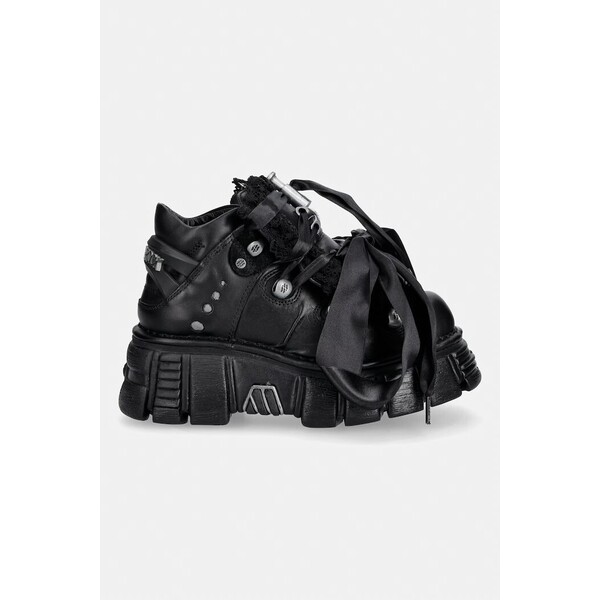 New Rock CRUST NEGRO, TOWER buty damskie skórzane  czarne na platformie M-106MXL-C2 M.106MXL.C2