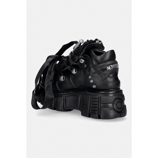 New Rock CRUST NEGRO, TOWER buty damskie skórzane  czarne na platformie M-106MXL-C2 M.106MXL.C2